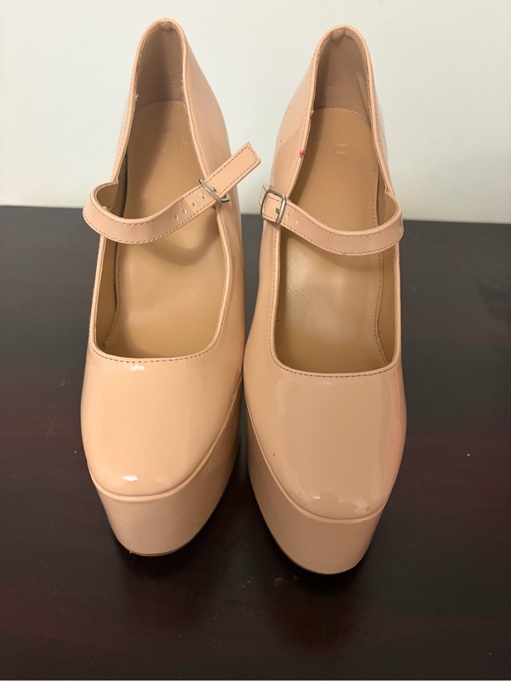 Women’s Patent Mary Jane Platform Pumps - Nude